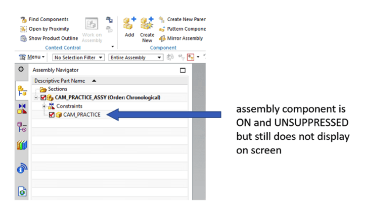 02 nx 12 assembly component visibility issue